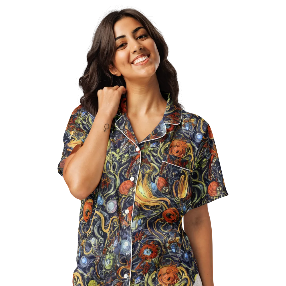 Astral Anarchy on Women's Short Sleeve Pajama Top — Front