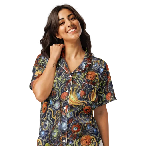 Astral Anarchy on a Women's Short Sleeve Pajama Top