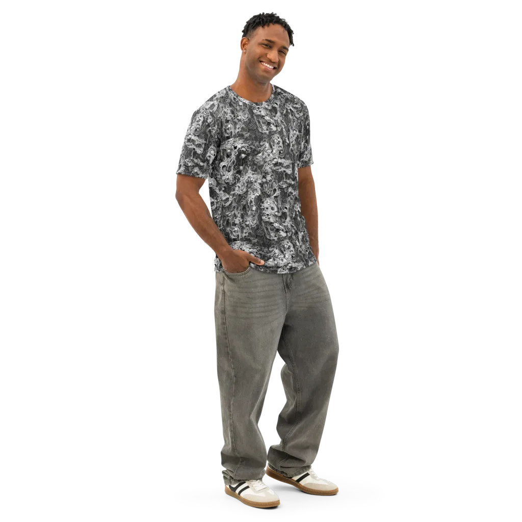 Shadow Anatomy on Men's Cotton Crew Neck T-Shirt — Right Front