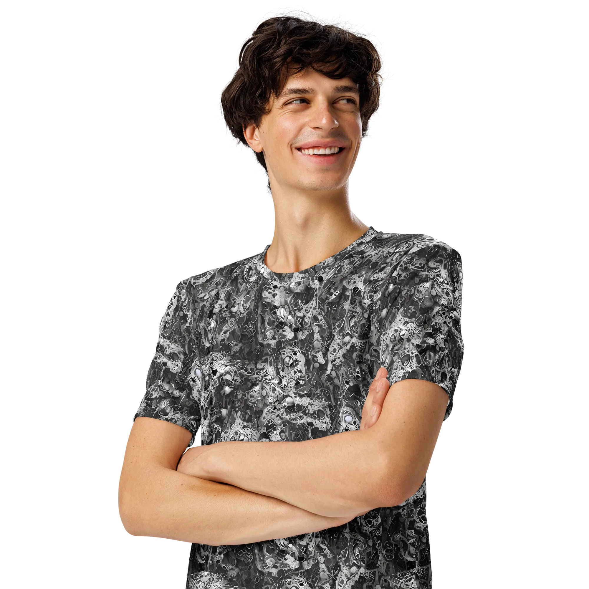 Shadow Anatomy on Men's Crew Neck T-Shirt — Left Front