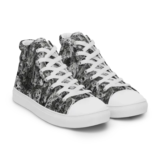 Shadow Anatomy on a Men's High Top Canvas Shoes