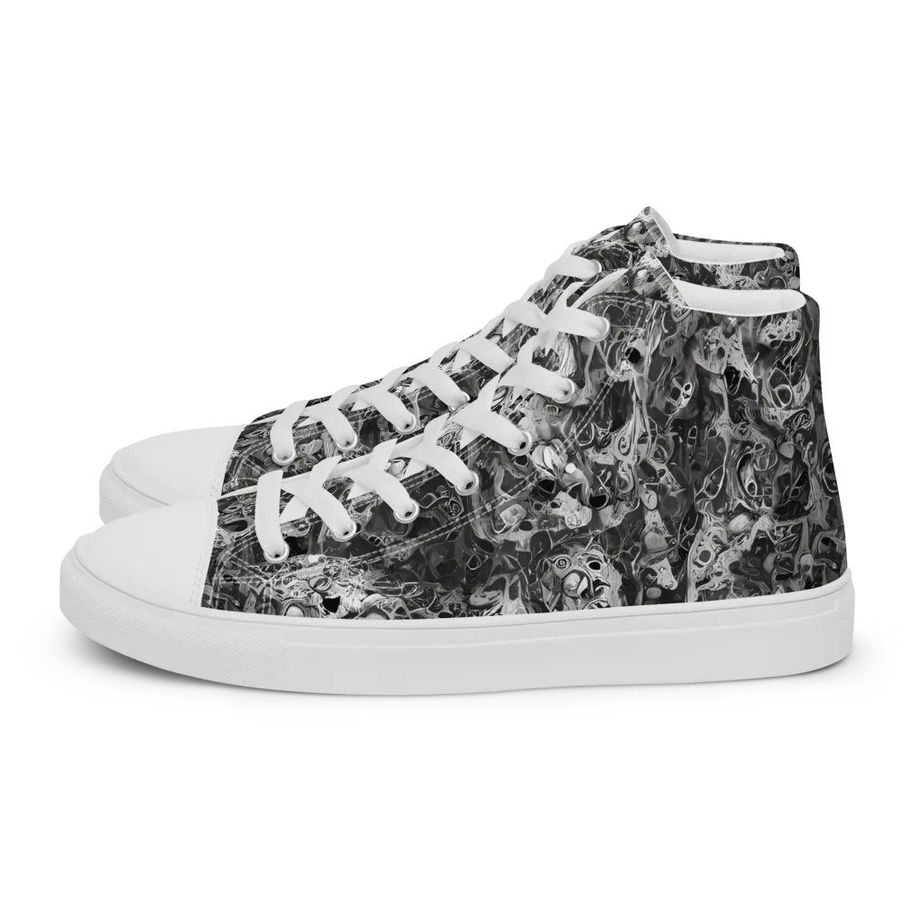 Shadow Anatomy on Men's High Top Canvas Shoes — Left