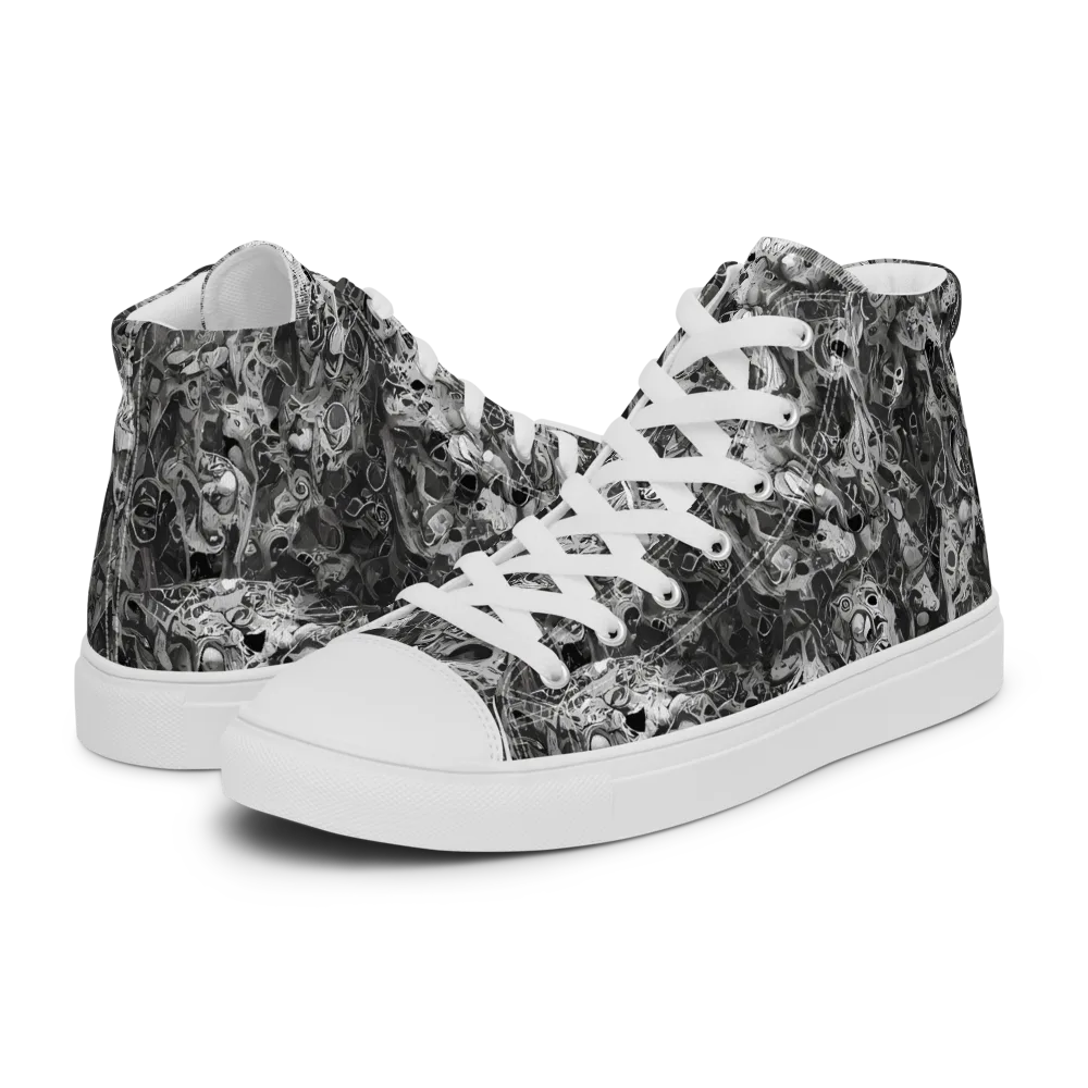 Shadow Anatomy on Men's High Top Canvas Shoes — Left