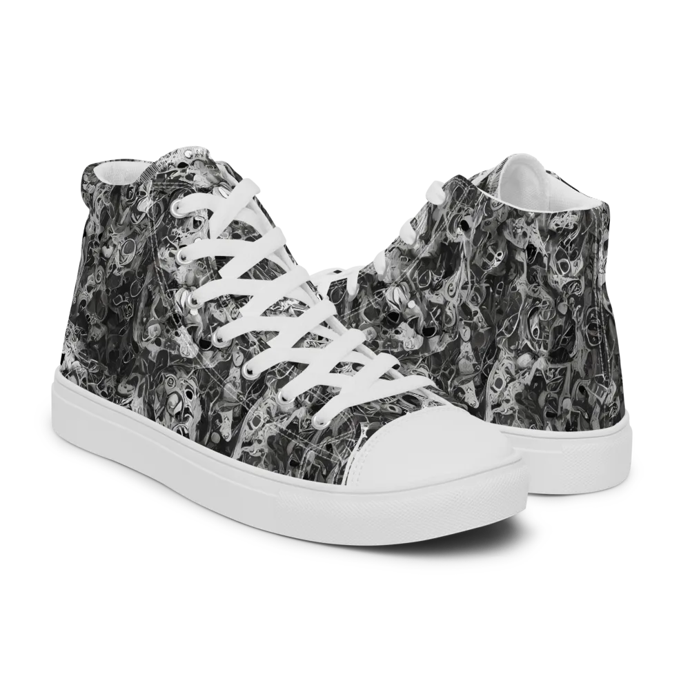 Shadow Anatomy on Men's High Top Canvas Shoes — Right