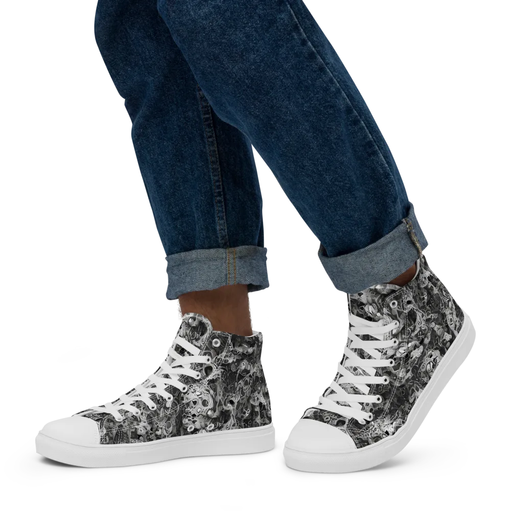 Shadow Anatomy on Men's High Top Canvas Shoes — Left