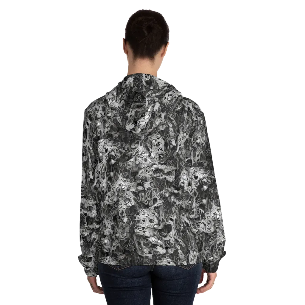 Shadow Anatomy on Women's Full-Zip Hoodie — Back On Person