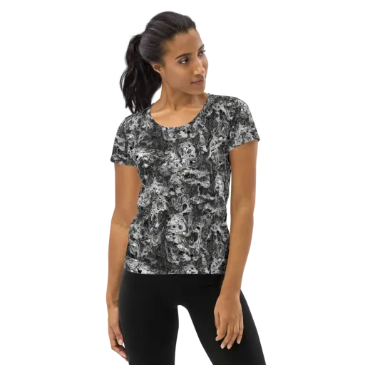 Shadow Anatomy on a Women's Athletic T-Shirt