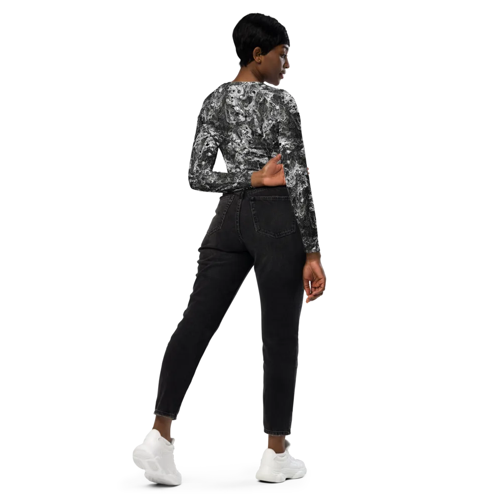 Shadow Anatomy on Long Sleeve Crop Top — Right Back