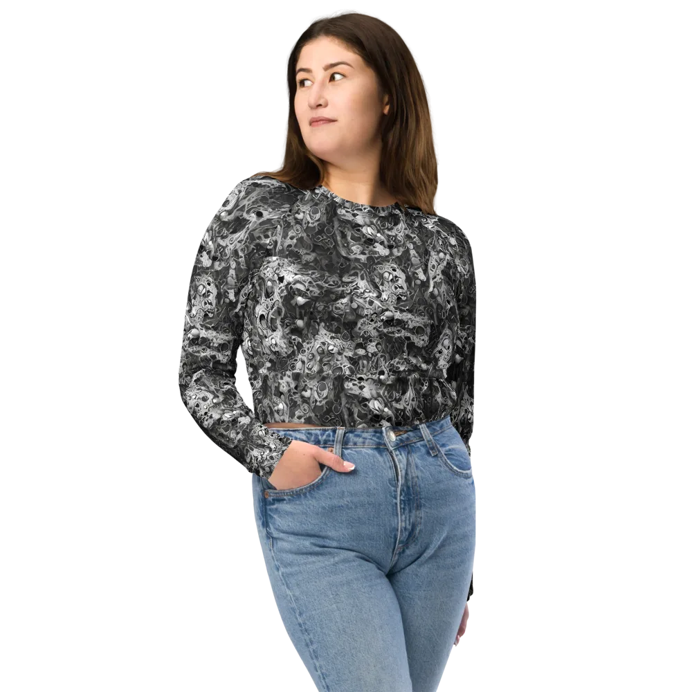 Shadow Anatomy on Long Sleeve Crop Top — Front