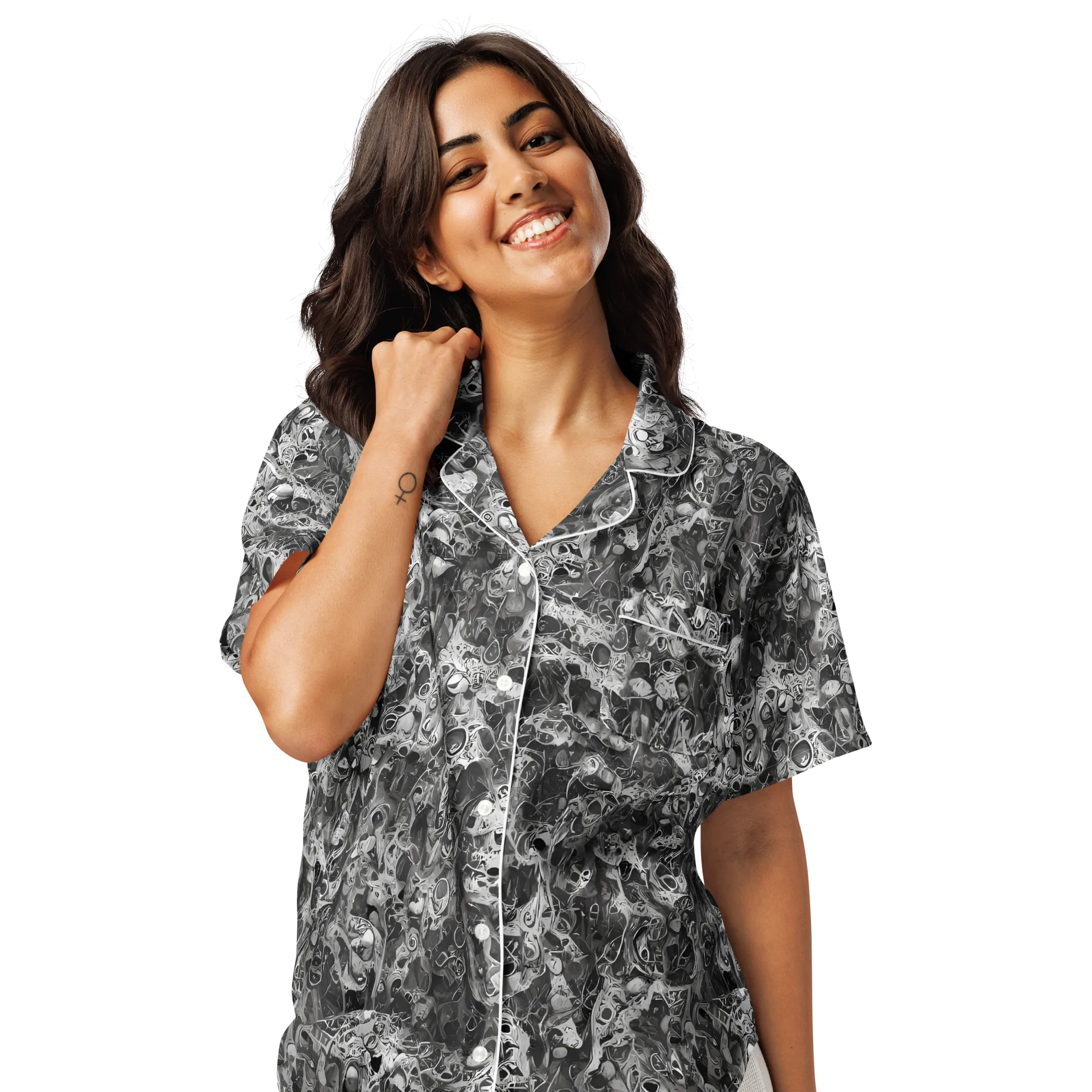 Shadow Anatomy on Women's Short Sleeve Pajama Top — Front