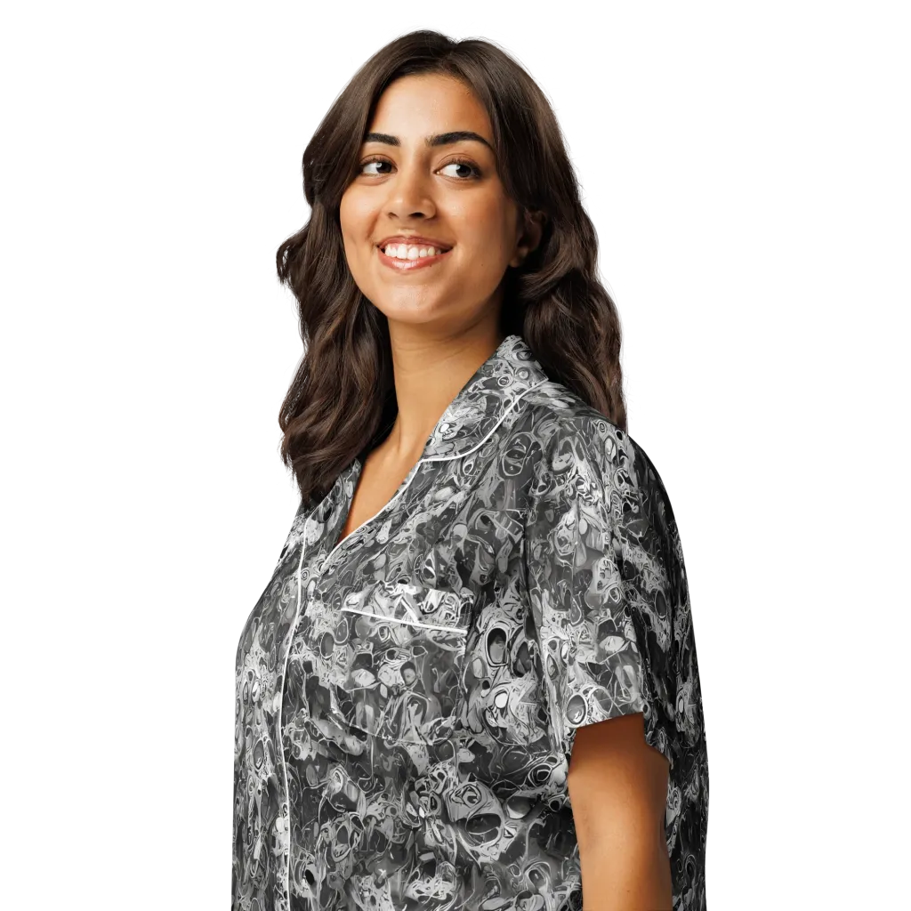 Shadow Anatomy on Women's Short Sleeve Pajama Top — Left Front