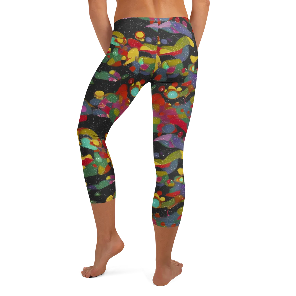 Afterdark Mosaic on Capri Leggings — Back