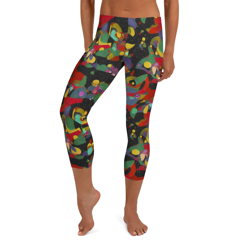 Afterdark Mosaic on Capri Leggings — Front