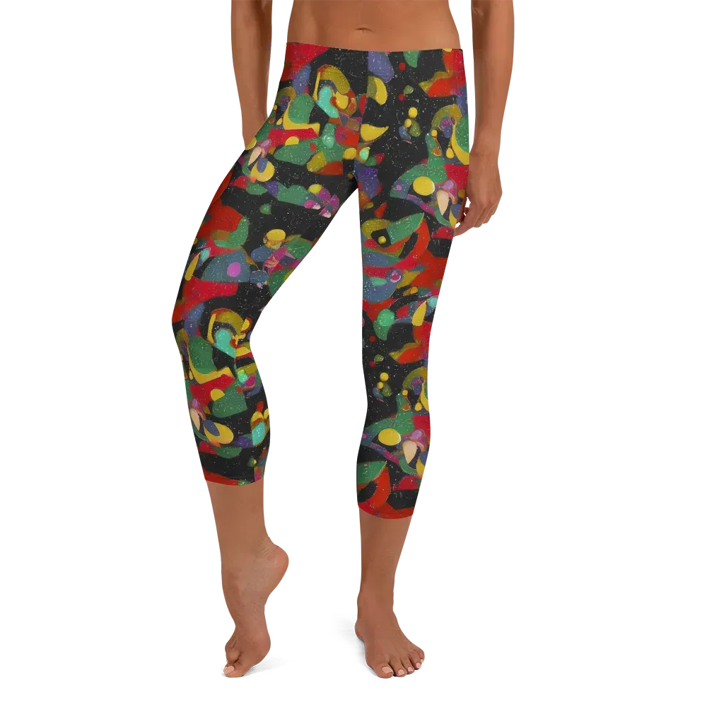 Afterdark Mosaic on Capri Leggings — Front