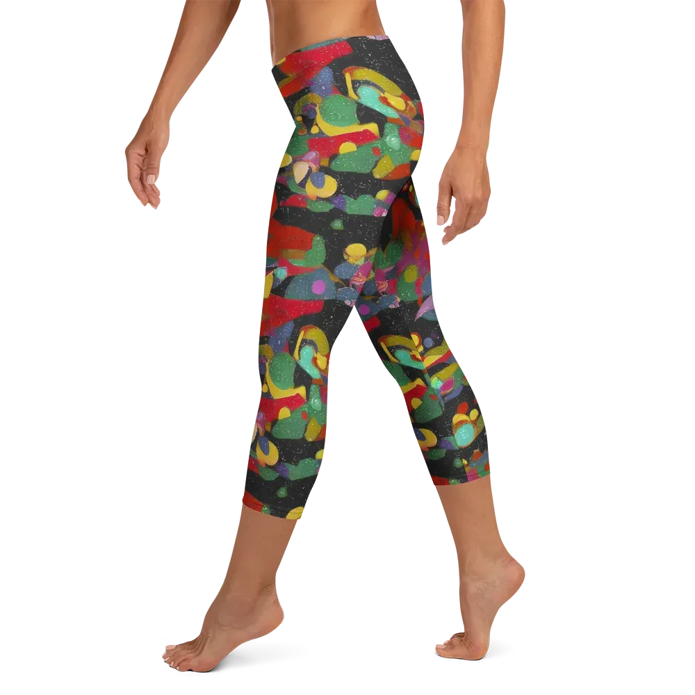 Afterdark Mosaic on Capri Leggings — Left