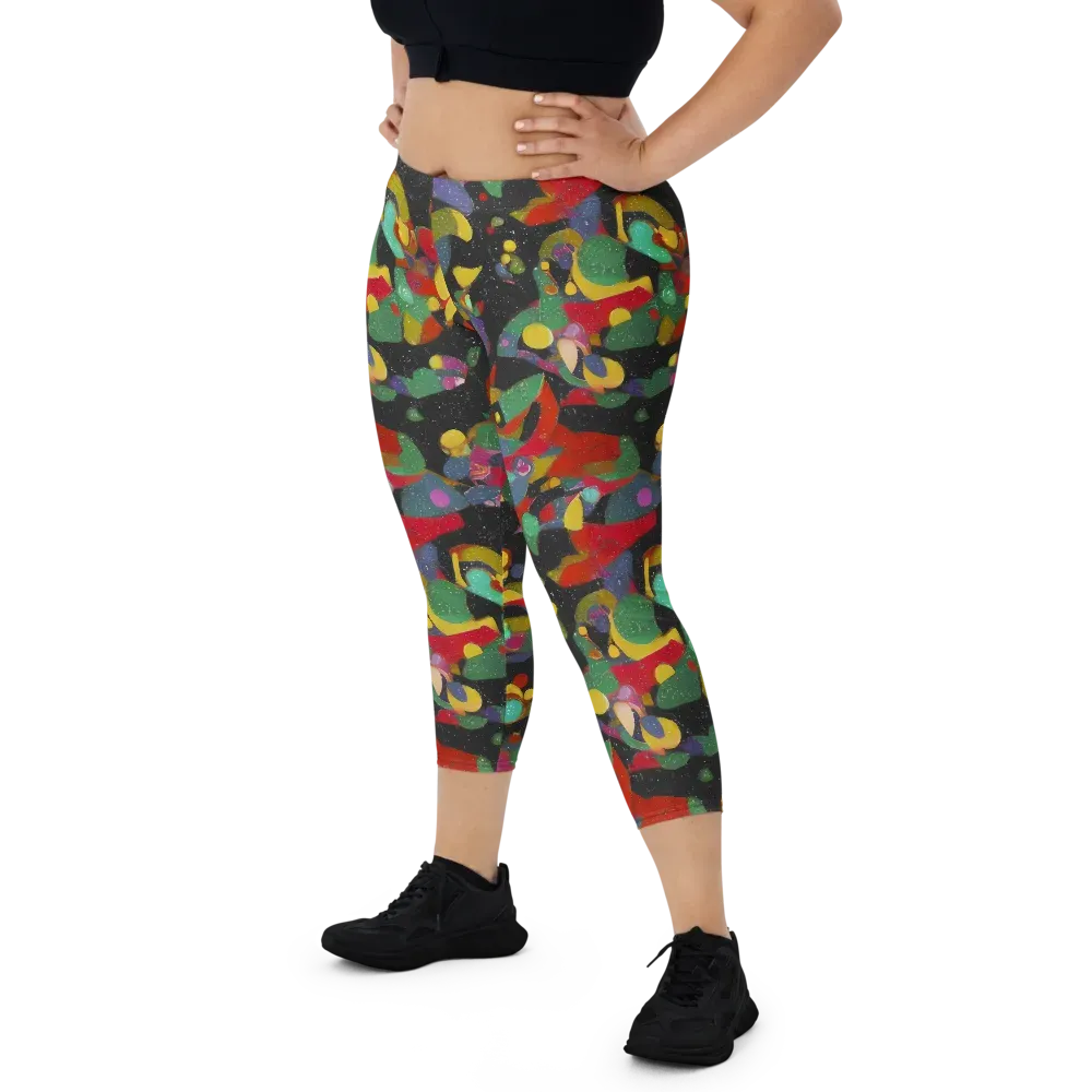 Afterdark Mosaic on Capri Leggings — Front
