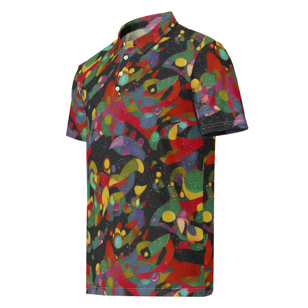 Afterdark Mosaic on Men's Slim Fit Polo Shirt — Left Front