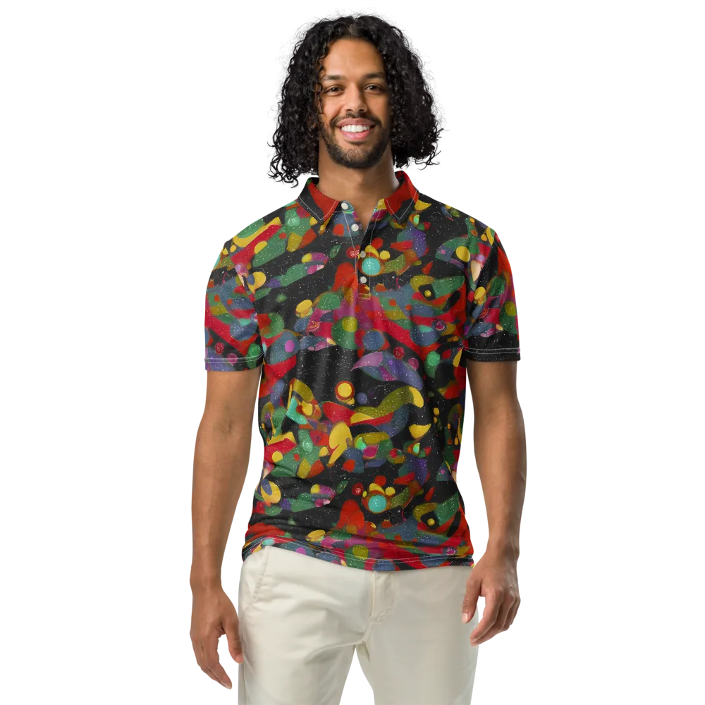 Afterdark Mosaic on Men's Slim Fit Polo Shirt — Front