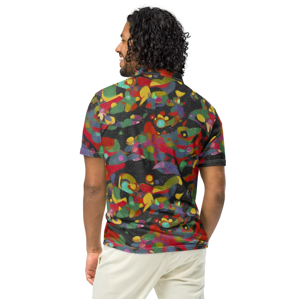 Afterdark Mosaic on Men's Slim Fit Polo Shirt — Back