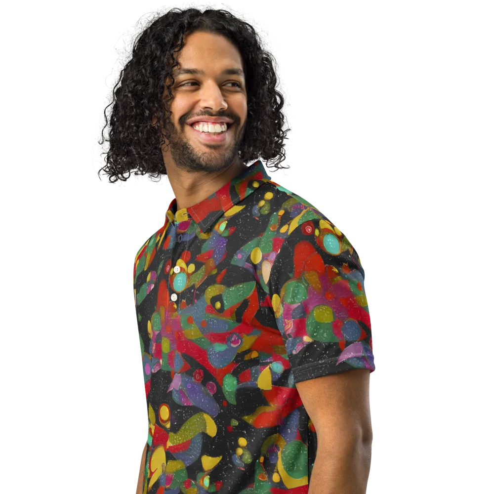 Afterdark Mosaic on Men's Slim Fit Polo Shirt — Left Front