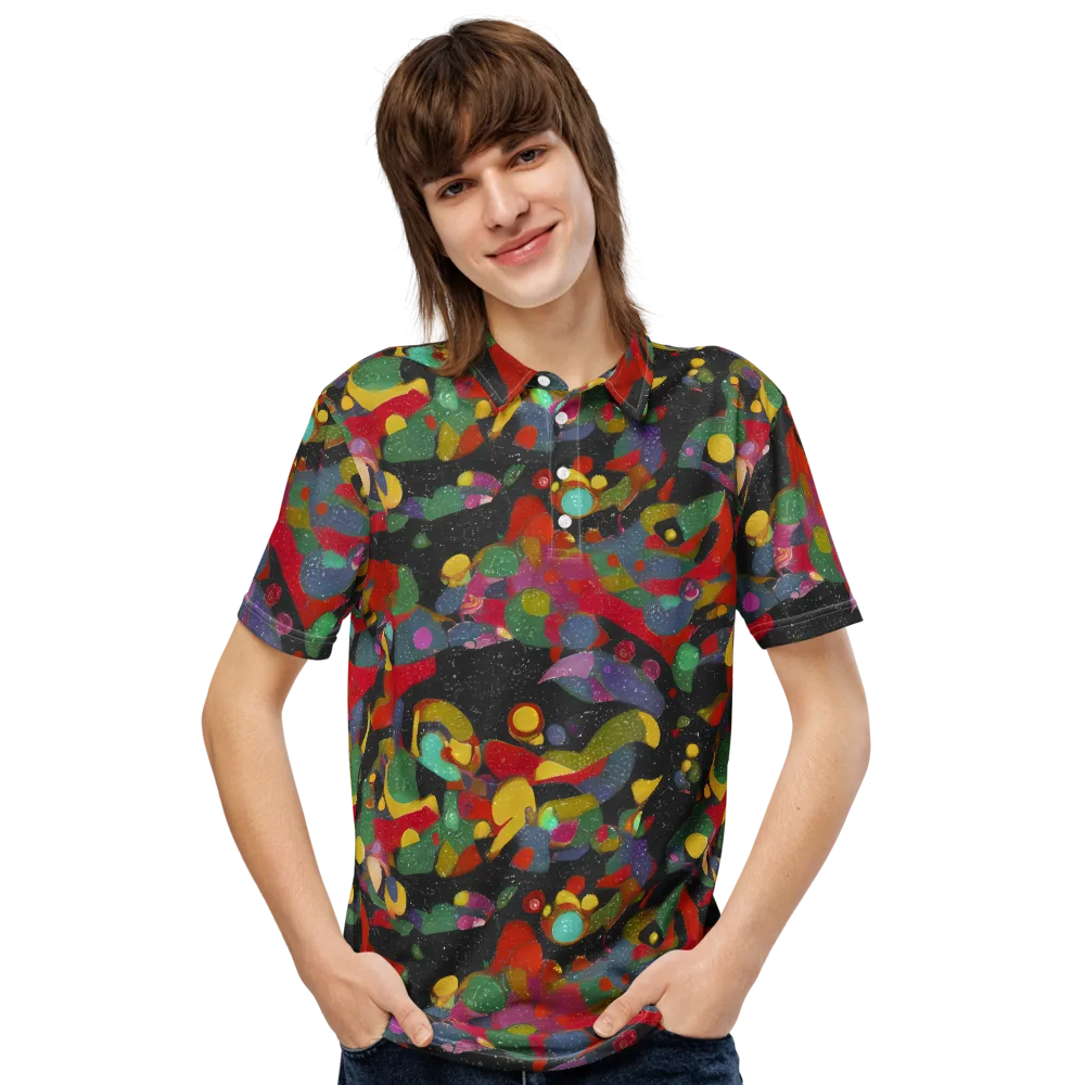 Afterdark Mosaic on Men's Slim Fit Polo Shirt — Front