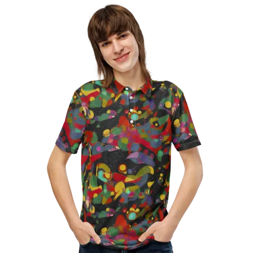 Afterdark Mosaic on a Men's Slim Fit Polo Shirt