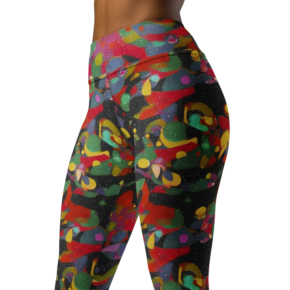 Afterdark Mosaic on Yoga Leggings — Left Front
