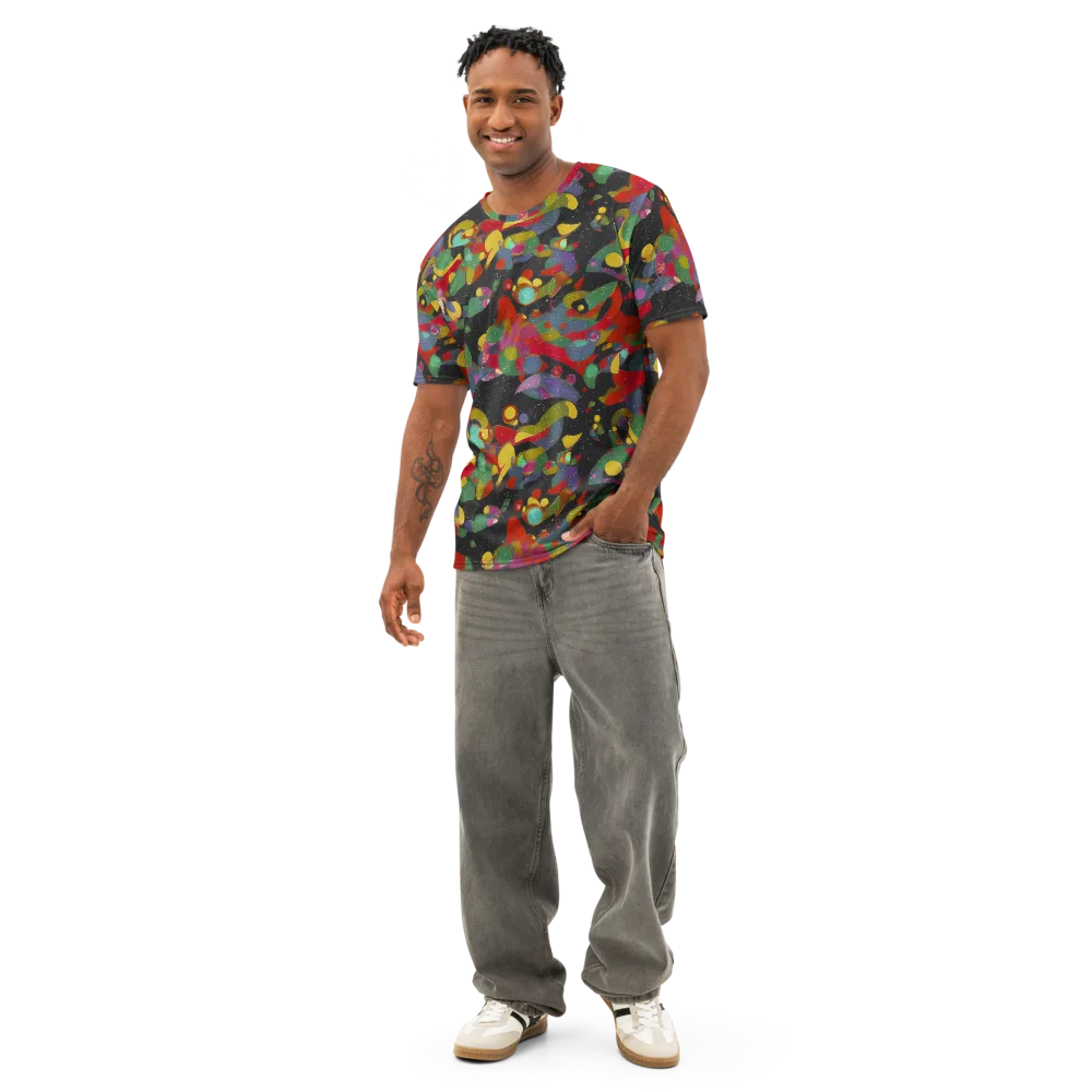 Afterdark Mosaic on Men's Cotton Crew Neck T-Shirt — Front