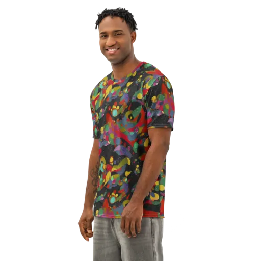 Afterdark Mosaic on a Men's Cotton Crew Neck T-Shirt