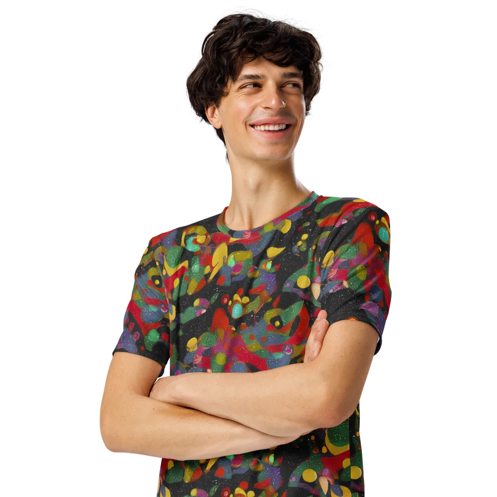 Afterdark Mosaic on Men's Crew Neck T-Shirt — Left Front