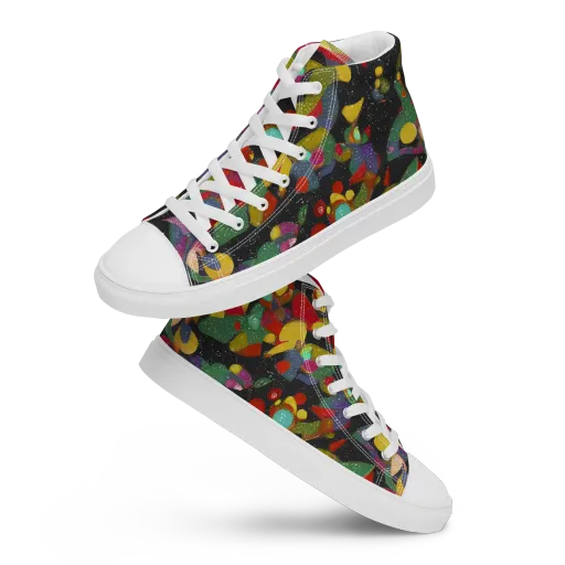 Afterdark Mosaic on a Men's High Top Canvas Shoes