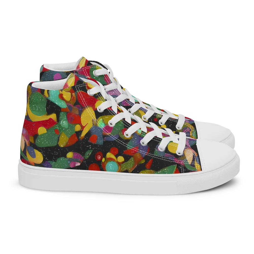 Afterdark Mosaic on Women's High Top Canvas Shoes — Right
