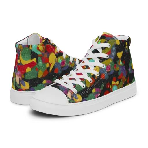 Afterdark Mosaic on a Women's High Top Canvas Shoes