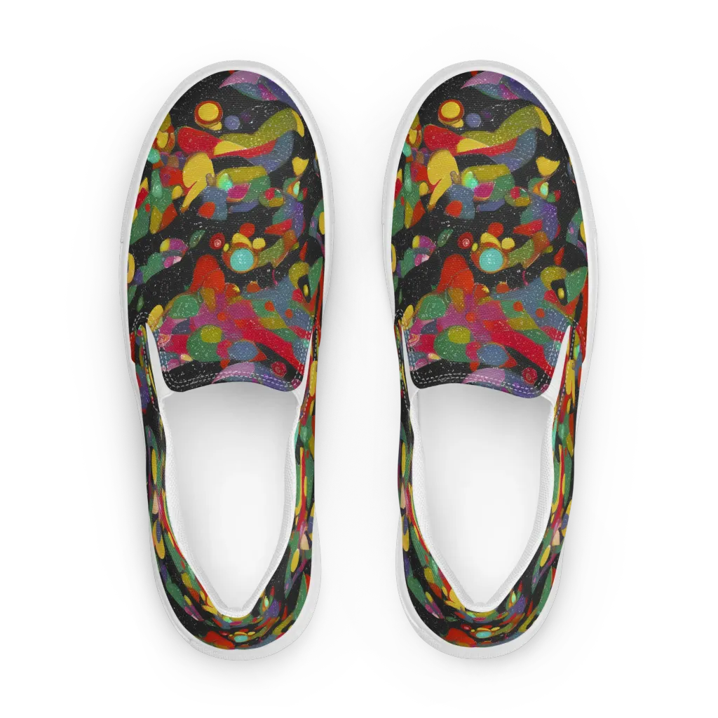 Afterdark Mosaic on Men's Slip-On Canvas Shoes — Front