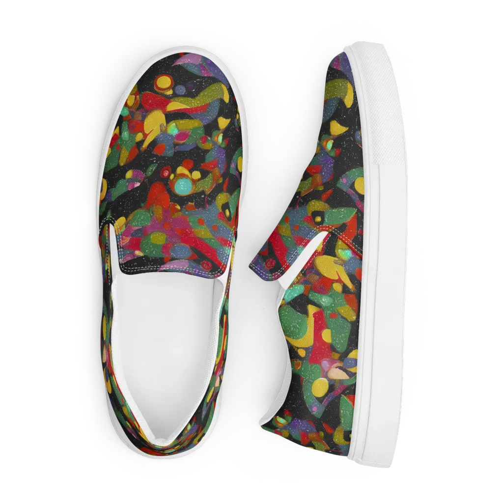 Afterdark Mosaic on Men's Slip-On Canvas Shoes — Front