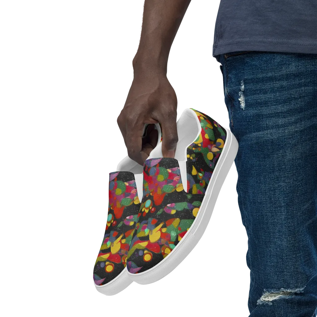 Afterdark Mosaic on Men's Slip-On Canvas Shoes — Left Front