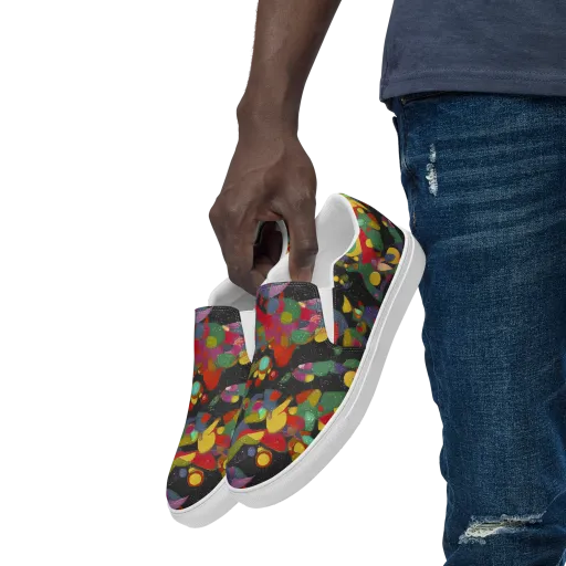 Afterdark Mosaic on a Men's Slip-On Canvas Shoes