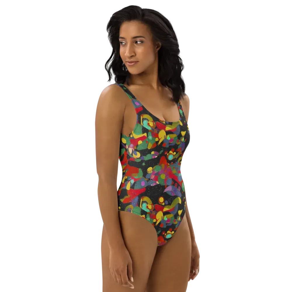 Afterdark Mosaic on One-Piece Swimsuit — Right