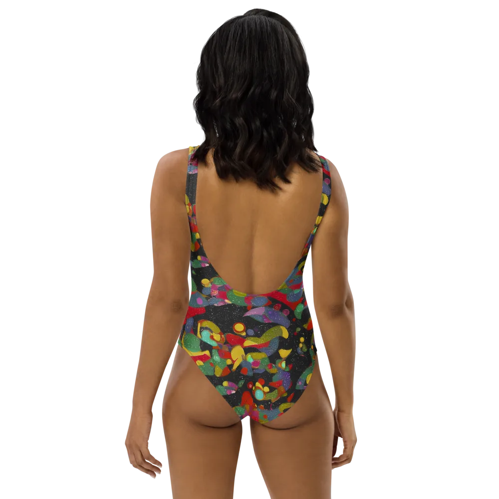Afterdark Mosaic on One-Piece Swimsuit — Back