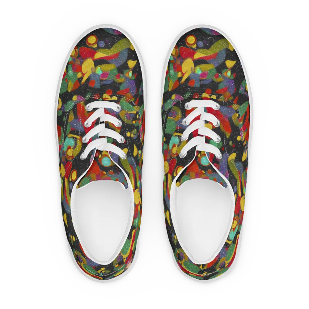 Afterdark Mosaic on Men's Lace-Up Canvas Shoes — Front