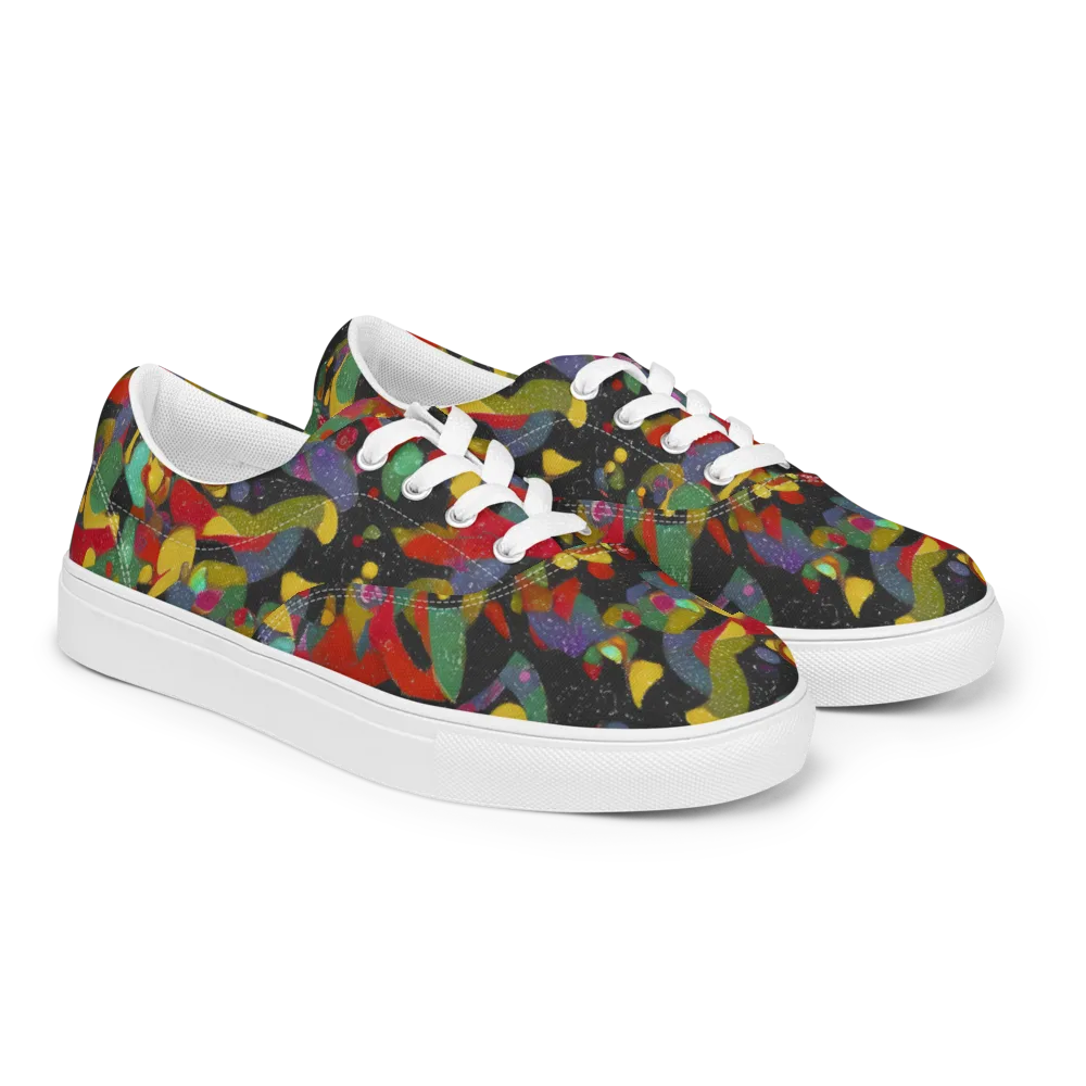 Afterdark Mosaic on Men's Lace-Up Canvas Shoes — Right Front