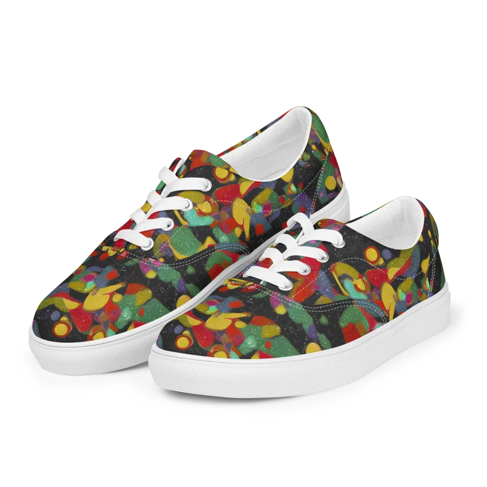 Afterdark Mosaic on Men's Lace-Up Canvas Shoes — Left Front