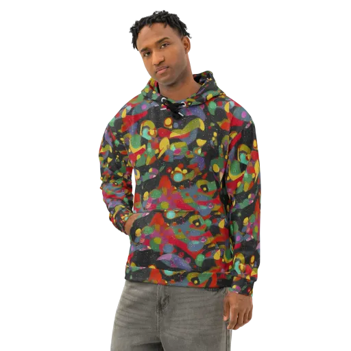 Afterdark Mosaic on a Cotton Hoodie