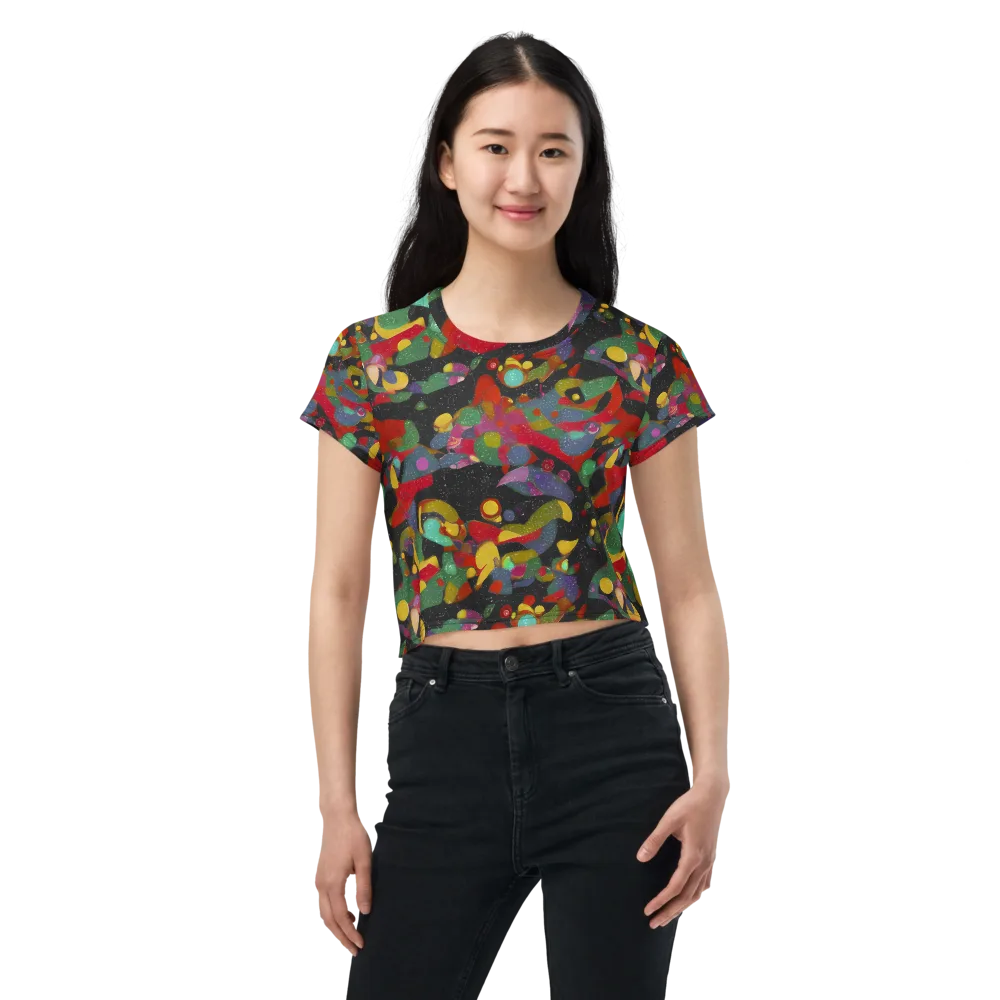 Afterdark Mosaic on Crop Tee — Front
