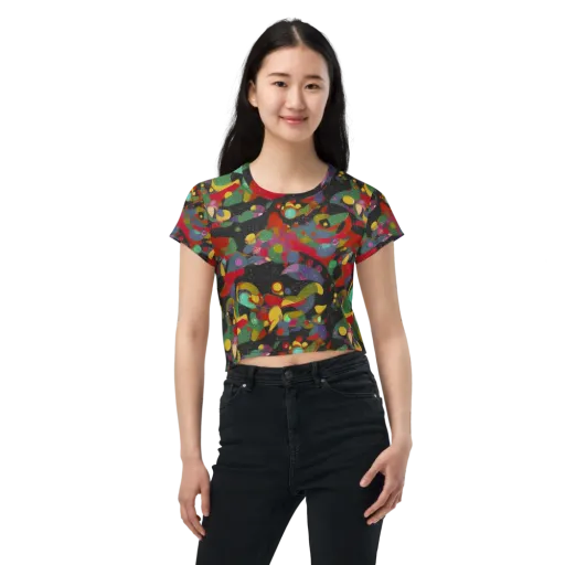 Afterdark Mosaic on a Crop Tee