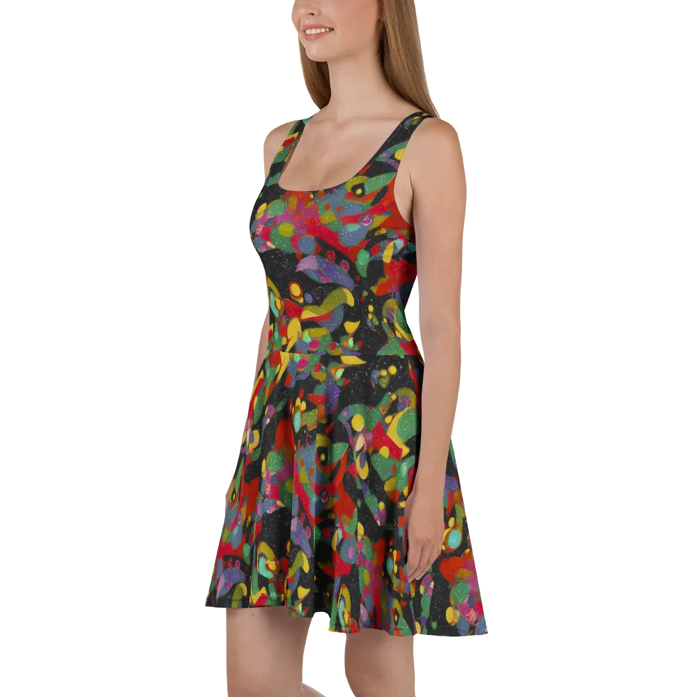 Afterdark Mosaic on Skater Dress — Left