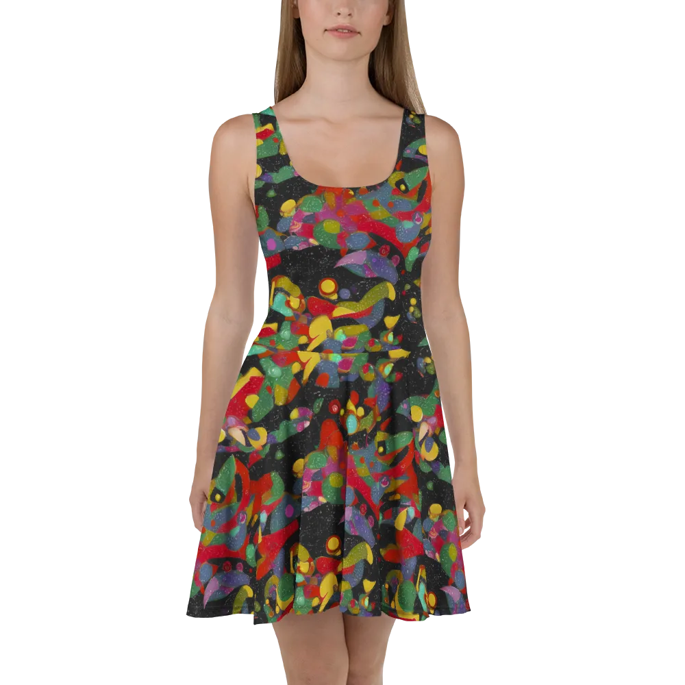 Afterdark Mosaic on Skater Dress — Front