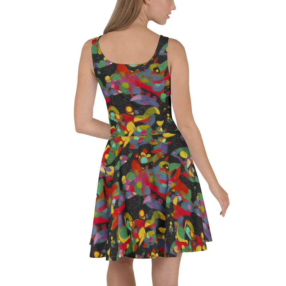 Afterdark Mosaic on Skater Dress — Back
