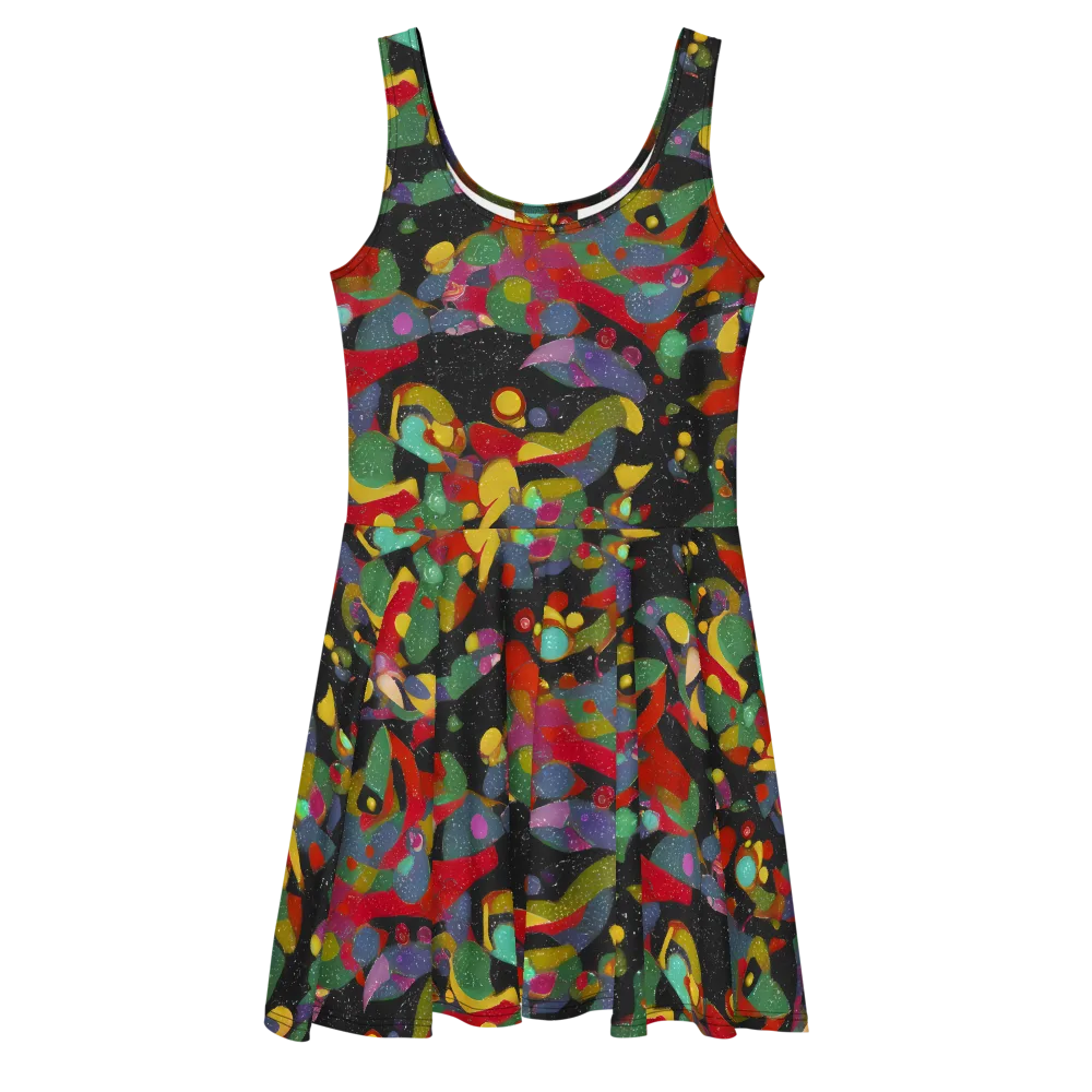 Afterdark Mosaic on Skater Dress — Front