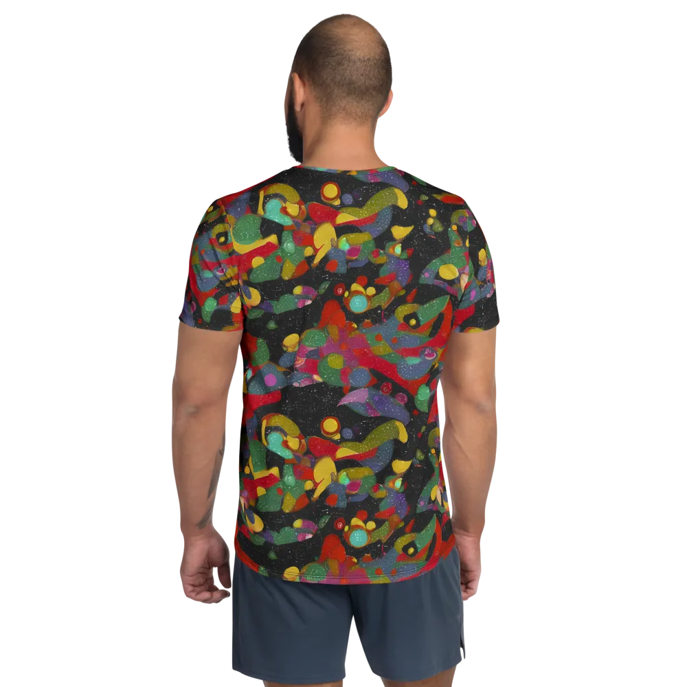 Afterdark Mosaic on Men's Athletic T-Shirt — Back